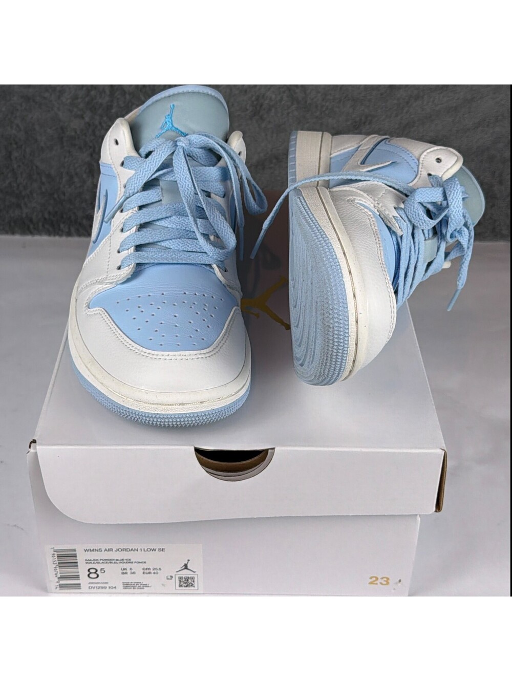 Nike Air Jordan 1 Low SE Reverse Ice Blue White Womens Shoes DV1299-104 Size 8.5